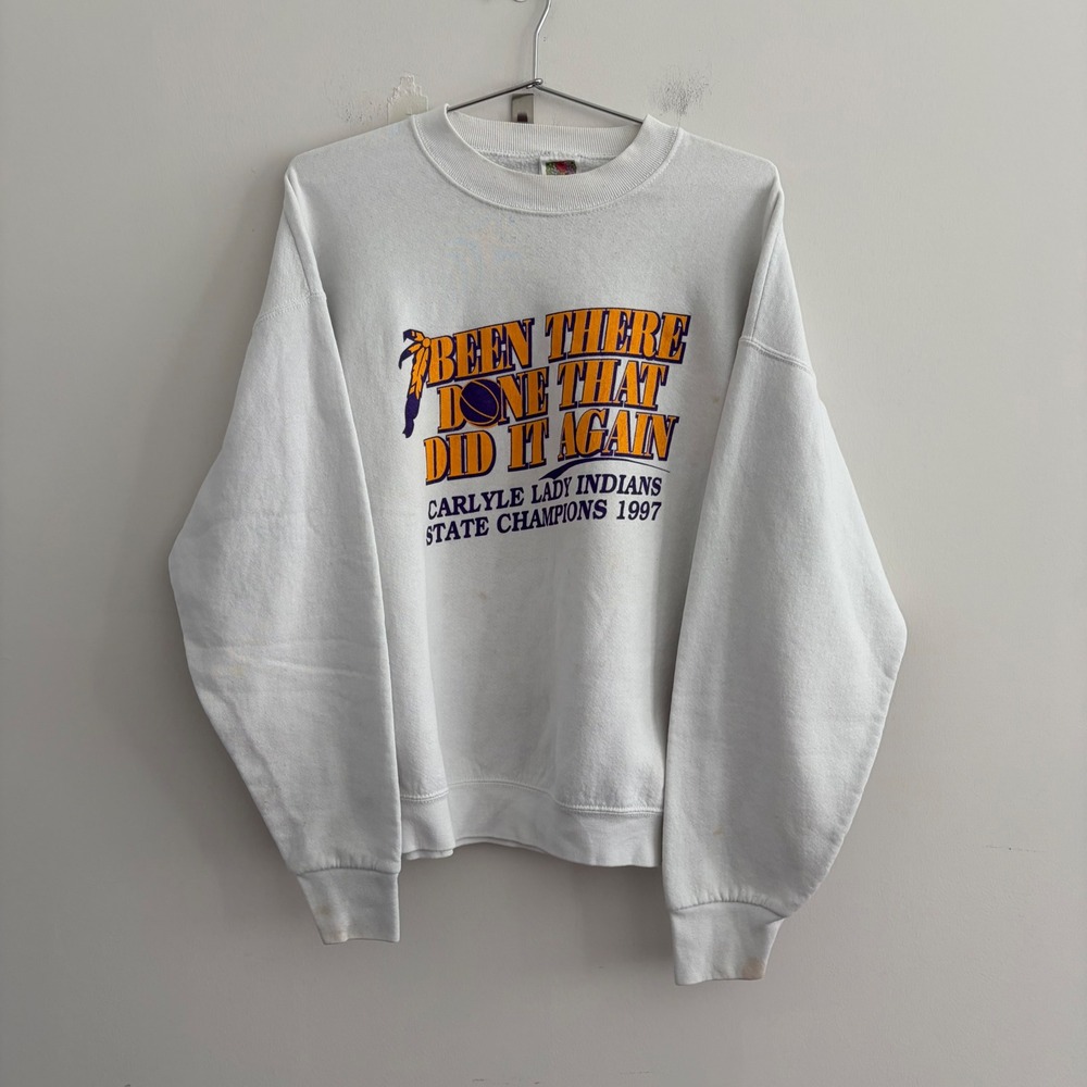 Vintage Fruit of the Loom Best Carlyle Lady Indians State Champions 1997 XL